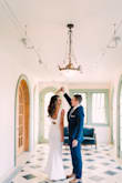 I wore this dress for my engagement session. I am typically a XS in dresses, but ordered the XS and S. While the XS did fit, I decided to size up as it helped smooth out my hip bones from being so prominent as it is a very fitted dress. I loved it though and would definitely recommend it! Very elegant! - Jaclyn H.