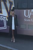 Really comfy material, not see through and was so pretty for my graduation!! - Sara D.