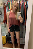 I love this flowy top; it's very cute tucked into a pair of shorts on the front or even loose. It has good weight to it, but it's not hot, very cool for summer. The split in the back is adorable. - Lindsey M.