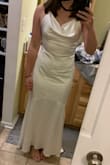 I LOVE the back and side profile of this dress. Unfortunately, the cowl neck just fits my chest awkwardly. The shiny satin is beautiful however. It may fit others differently, but the (non-adjustable) straps were maybe just too short for my small chest and broad shoulders. - Laura S.