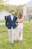 Wore this for engagement photos and it was perfect! Flowy and elegant while also comfortable, and fit true to size. The arms weren't too tight, and it was the perfect length to show off the shoes, and be able to walk in outdoors. Also not see through one bit, so hallelujah to that! - Catherine M.