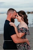 I wore this for engagement photos at the beach and it's beautiful! Love the off the shoulder ruffle. - Danielle P.