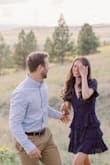 I love this dress!! I wore it for our engagement shoot. Love that it's a solid color but has the cute dotted texture and ruffled edges. Perfect for photos. It really is a very flattering cut too! - Grace S.