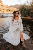 This dress was a dream come true, after sending multiple dresses back, I'm so happy I found this one! It was picture perfect, I was 33 weeks pregnant and sized up (XL) to fit the belly and boobs and it worked flawlessly!! - Cayley M.