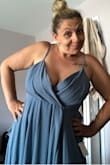 The dress is great ! Material is better than I anticipated .. It was a little long so it will need to be taken up but overall it's going to look great on the beach in Aruba in January 2020 ! - Debbie P.