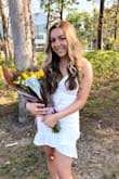 I ordered this dress in a size small and it fits perfectly! I am on the shorter side, so it was a bit longer on me, but I didn't mind that! I also loved that it was NOT see-through at all! - Alexa M.