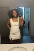 I love this dress! Perfect length and the bows are a nice touch! Perfect for graduation. - Aliyah B.