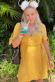 This color is so nice and I'm not a yellow person, but this dress convinced me. I'm shorter so the wrap bust is a little loose/low I have to tie the inside bow really tight but that's usually a problem with all the low V wrap dresses. Still love it!! - Alexa J.