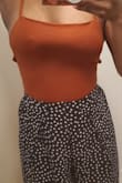 I really wanted to love this top, but I couldn't. I ordered an XS & S and neither size did it for me. I don't think that the model's pics showed how the top bulged out at the sides, but it really bothered me. Both sizes did it to me, so I'm assuming that my torso just isn't long enough for the suit. Bummer, because I really wanted to keep it. - Kaneesha S.