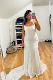 I received this dress a month ago.. a month ago it didn't even go past my hips. When trying it on in front of my family members I cried. A little past 4 weeks and now the dress fits like a glove. I thought I would have had to return it or sell it. But I felt like it was made for me. I didn't try to lose weight, I didn't try to change my body. I gave this dress some time!! Absolutely stunning. For the price I give it a 10/10. I know my man is going to love it. If you're like me and you're consistently working out, do it for your life style. The right things will come to you, if it's for you. Dress came packaged, it sparkles and it's gorgeous. - Rahni V.