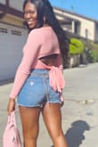 True to size! Really love the material, really soft. Only thing I would say is I wish it came with front padding, since the back is open. Still cute! - Edith I.