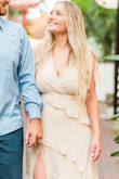 I used this dress for my engagement photos and it was perfect!! It was a little snug on my hips so I probably could have sized up, but other than that it was great! - Hayley