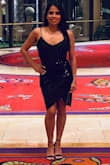 I wore this to Vegas and received a lot of compliments. Definitely something to wear for a night out. It fits me perfectly. I took one star off because the sequence kept scratching my arm. By the end of the night, my arm was all scratched up and red. Otherwise beautiful dress. - Danitza F.