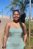 I receive compliments on this jumpsuit everywhere I go! It's very versatile; I've worn it to church and out to eat. I was instantly attracted to the sage color and I knew I needed it! I usually wear a M but I have big thighs so I went with the L. It's a good fit and loose where I need it to be. - Jasmine J.