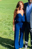 I wore this pantsuit to a recent wedding. It fit so perfectly and was so flattering. 
I had so many compliments including strangers.
The front has a deep v.. but held me in perfectly!!!!! 
Quality is amazing and so comfortable! - Stacey H.