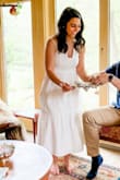 This dress is so cute, and was perfect for our daytime engagement celebration. It has great coverage on the top, and I never felt exposed. The length is really elegant too, without feeling too formal. - Aysun G.