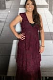 The dress was gorgeous,
So many compliments! The bust area was low and loose since I'm a 36B so wish I would have tailored the sleeves to be brought up but other than that I loved it! - Stacey G.