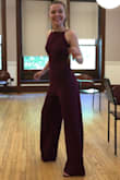 I ordered this jumpsuit for a graduation dinner and had to exchange for an XS, but the smaller size fit perfectly. The fabric was stretchy and the straps were adjustable. The only thing that was off was that the left leg was 1.5 inches longer than the right leg. I think it was just a manufacturing error, and I hemmed it without any issues - but just something to be aware of if you're ordering this close to your event you might have to have it altered! - Zoe S.
