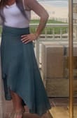 True to size (I ordered a large) I paired it with heels and a body suit to wear to a bridal shower and got sooo many compliments on it. I Love it! So happy I bought it - Jessica V.