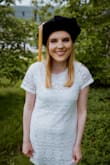 I bought this dress for my MSW graduation pictures and it both fit and photographed well! - Helmi H.