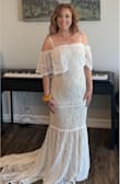 Thank you! I felt so gorgeous for my engagement pictures. The dress is comfortable and very flattering. I usually wear a small, but I went with a medium so to make sure it fit, and it did. Woohoo! I wore a cute bra to add straps. :) - Patricia H.