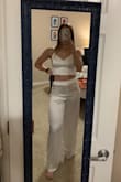 I'll be wearing this for my rehearsal dinner outfit and I can't wait!!!!!!! So comfy and flattering and wow!!!!!! The back ties and straps are adjustable too! - Emme M.