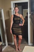 BUY this dress!! Seriously so slenderizing and comfortable. Doesn't crawl up when I walk and fits perfectly. It's sexy without showing too much skin. I bought this dress for a wedding I am attending in the fall. Picture is from when I 1st tried it on and had a bra on so ignore that part haha. - Lindsey B.