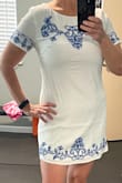 I ordered a medium based on reviews. I am keeping this dress since I am in the process of losing weight. The dress is fully lined and beautiful, I love it. I always like to give all my true measurements along with size I ordered, it's very helpful. I encourage all to give their measurements for others as a wonderful guide. I almost always order medium in everything, this dress and fabric has no room for stretch or error. I would recommend a large if your body type is similar to mine. I can't wait to actually fit perfectly in this dress. It's a great one! - Erin V.