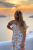 This is a beautiful dress. It was a bit tight around the waist but I blame that on the food that I was eating while I was on vacation.
The deep split takes the dress from classy to sexy. This is a very beautiful dress I do recommend it to anyone looking for a summer dress. - Francesca S.