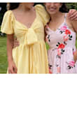 This dress is adjustable and could fit someone smaller or larger than me. It's rather heavy so it might be too warm for a very hot outdoor event. It can be tied in the front or back (I chose the front). - Katie J.