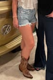 Got these shorts for my bachelorette in Nashville and the summer. Absolutely love the fit - highly recommend. I have a smaller waist compared to wider hips and full thighs. These fit perfectly and gave that relaxed short look! The only reason I'm giving 4 stars instead of 5 is because the frayed rip on the R front thigh (pictured in the photo) ripped all the way up the thigh. It blends in with the frayed look - so I'll probably still wear them casually or see if a tailor can fix it a bit. Absolutely devastated when it happened because they were quite expensive and fit so well. Overall would probably still recommend- but be careful sitting/bending if you're a curvy lady like me. Was a bit of a disappointment for such a $$ and beautiful pair of shorts. - Colleen M.