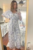 Wore this to my nieces baby shower which it arrived a day before the event! I was so stressed because I had my mind set on wearing this. When I finally received it and wore it i was so happy with the fit and material, I'm tall so I always have a hard time finding pants long enough for my legs. So glad it fit well and the print is beautiful as well! - Pamila S.