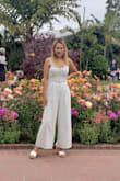 I love everything about this jumpsuit. I got so many compliments first time wearing it. I want to buy the yellow one too but it sold out. I love the material not thin at all. Buy it you won't regret it. - Sokha C.
