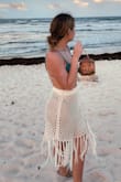 This crochet skirt is the PERFECT cover up! I wore it on vacation in Tulum and it totally fit the boho beachy vibes. It will look great with any swimsuit. True to size and good quality. - Olivia M.