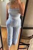 I ordered a medium and large and it was almost perfect in one way or another. The medium was too tight in the hips but perfect in the top half. The large was loose around the hips but looked off on the top for me and looked kinda frumpy? first photo is a medium / second is large. Wish it had an elastic waistband instead of zip so I could've have stuck with a medium - Maddie S.