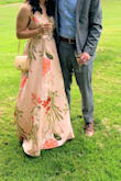 This dress is absolutely stunning! I wore it for an outdoor wedding and in the wind it just flows! I had to get it hemmed as it comes long but other than that, it fits true to size. - Brittany L.