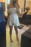 The top part is nice, the off shoulder style. But from the waist down the frill and the material just don't go together. Looks kind of cheap and poofy. I had to return it. Sorry Lulus, I wish I kept it and wrote a good review but this just didn't fit right .. - Ruquya R.