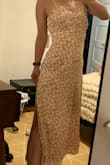 I love, love, love this dress. It's lightweight, comfortable, and most importantly, gorgeous. The dress is super flattering on the body and leaves enough room for you to move, eat, and dance. I can't wait to wear this to an upcoming summer wedding! Extra points for the fun leg slit! - Jessica P.