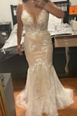 This dress exceeded my expectations. Size 6. Fits like a glove and quality is excellent for the price. My only comment is that the nude underlining is more like a peach-like color. Otherwise this dress is perfect. - Leidy G.