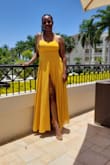 I really did like this dress wore it to a wedding. I am tall and it was long on me. - Tondra M.