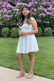 This was my first purchase from Lulus, and I was not disappointed. I loved how elegant the dress made me look. I love the fabric and lace detail. I wore this dress for my virtual graduation. The shoes are also from lulus. - Jennifer L.