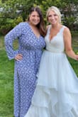 This dress was PERFECT for a cool summer night backyard wedding. The compliments were endless. Slits are high, but gives some nice leg action. - Amanda C.