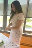 This dress was absolutely perfect! I wore it to my bridal shower and got so many compliments! The fit was true to size. I felt comfortable, sexy, casual and sophisticated all at the same time. Highly recommend. If you're thinking about getting it just do it! - Sara A.