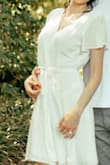 I think this is a beautiful dress! I bought it for my engagement photoshoot. The sleeves are so cute & I love that the dress is flowy! I just wish I could've gotten an XS but that size was sold out. Everything fit well, except the bust was loose on me. Also it was super confusing to figure out how to put on. - Natalie D.