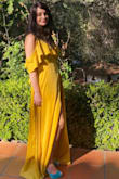 I absolutely loved this dress! It was very flattering and was perfect for a Spring wedding. Due to my height I had to alter the length but everything else was great. I got compliments all night! The only thing I will say is that if you have a bigger bust, the button/clasp might not be strong enough. - Victoria F.