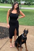 Upon first opening this dress I was a little upset because it wasn't a "dressy" material that I thought I was hoping for. HOWEVER, I tried it on and felt sexy, comfortable, and knew this was the dress I was going to wear. This dress allowed me to be able to feel comfortable and dance without having to adjust myself constantly. I highly recommend! - Kendall G.