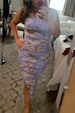 I wore this dress to a wedding and it was so beautiful! Its is stretchy so it hugs just right but your are not constricted! lots of compliments! - Samantha F.