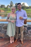 I wore this dress to a wedding and got SO many compliments! I love the little peekaboo hole under the bow- I wore a skin colored bra and you couldn't tell. If you have a larger chest, you're gonna show some cleavage. - Nicole P.