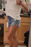 Just the right amount of distressing and cute without being flagrantly short. Just have to be a little careful when bending over! - Lisa D.