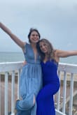 I wore this dress to my senior formal event on the beach! It was effortlessly chic. The low cut front was tasteful and sexy. I ordered it for the flutter sleeve and the powder blue color which goes well with my skin tone. I used fashion tape to prevent the sleeves from slipping so I was secure for dancing. It ended up raining and we were outdoors but the dress dried so quick. I highly recommend this dress, just waiting for an event where I can wear it again! - Megan W.